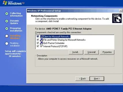 Настройка windows xp
