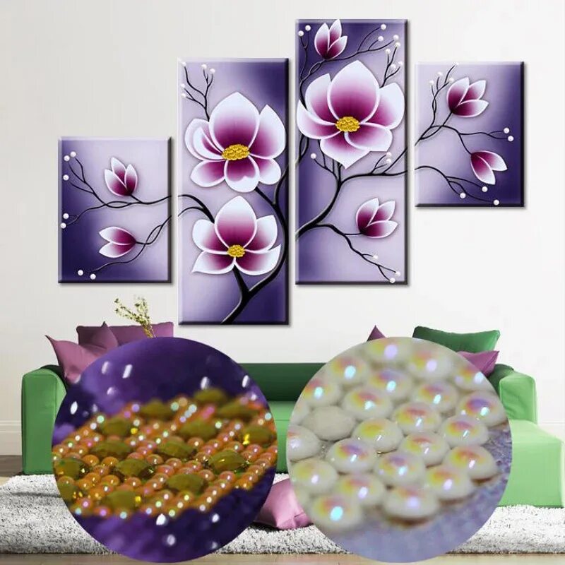 Алмазная мозаика DIY Painting Diamond цветы. Картины из страз. Мозаика триптих. Алмазные мозаики триптих. Алиэкспресс мозаика