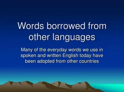 Borrowing words