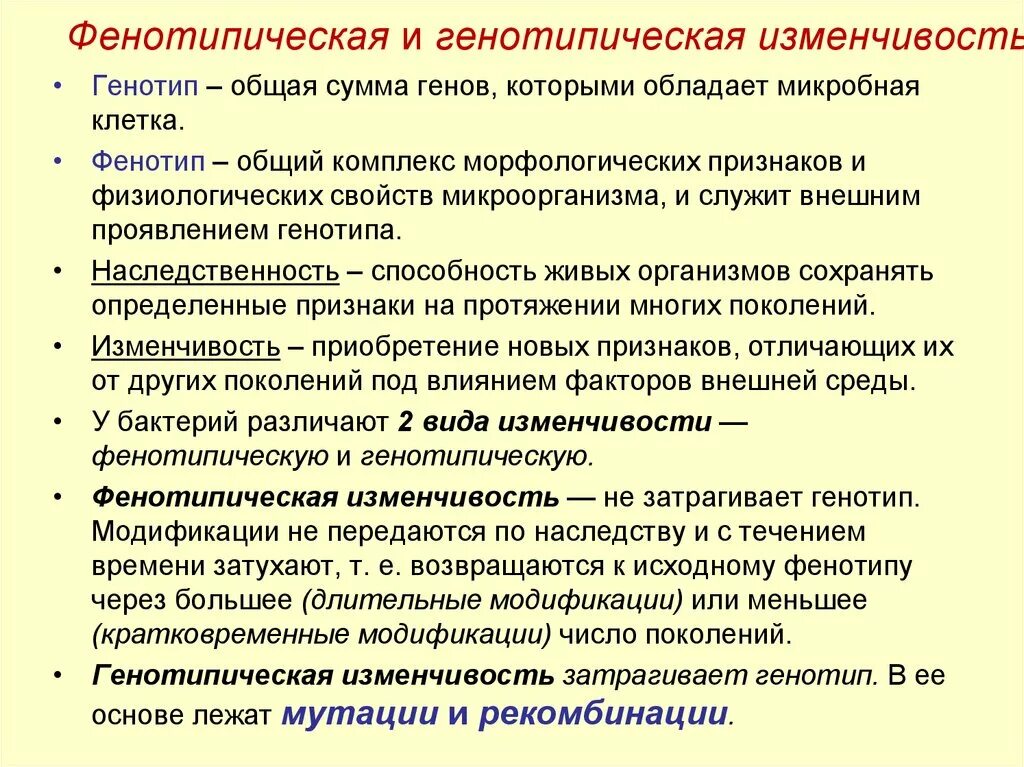 Генотипическая и фенотипическая изменчивость. Фенотипическая и генотипическая изменчивость бактерий. Наследственная изменчивость генотипическая и фенотипическая. Фенотипическая изменчивость микроорганизмов.