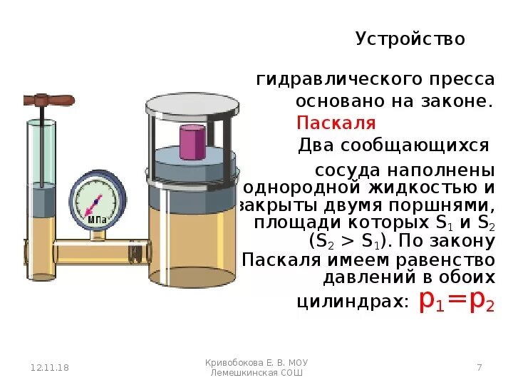 Поршень паскаля. Гидравлический пресс физика 7. Гидравлическая машина 7 класс физика. Гидравлический пресс физика принцип работы. Физика 7 класс гидравлические машины гидравлическим прессом.