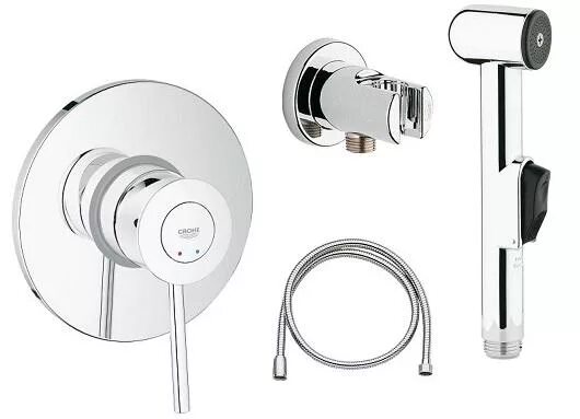 Grohe bauflow 123073. Гигиенического душа grohe bauclassic. Смеситель для душа grohe bauflow встраиваемый. Гигиенический набор grohe bauclassic. Набор для гигиенического душа grohe bauflow 28343008.