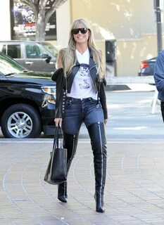 Heidi Klum - Arriving at Filming of "America.