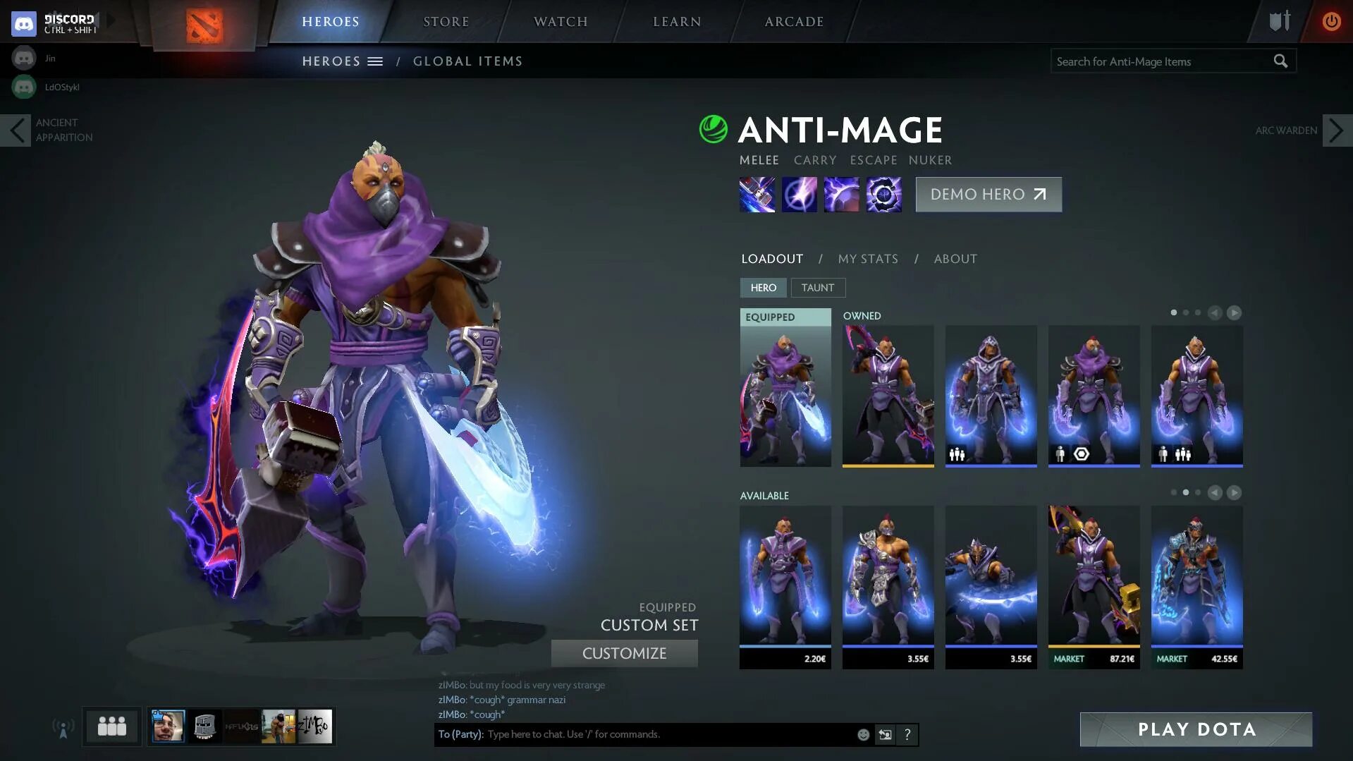 Скилы антимага. Антимаг дота 2 сеты. антимаг дота 2 скилы. сет на антимага 2022. anti mage сеты.