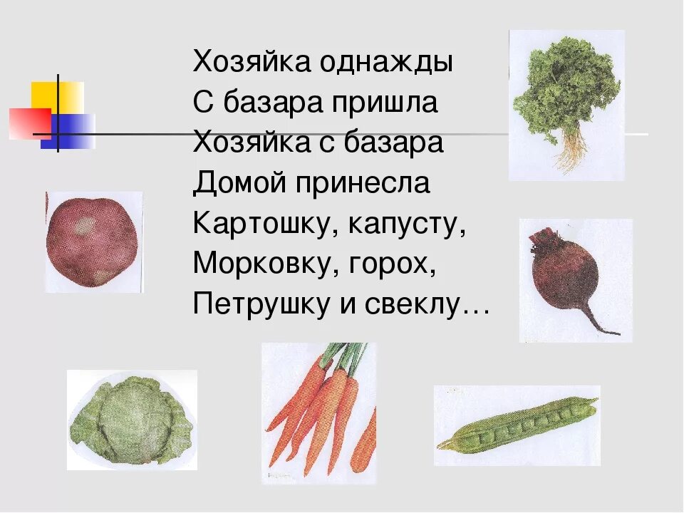 Стихотворение овощи хозяйка однажды с базара пришла. Хозяйка домой с базара пришла. Хозяйка однажды с базара пришла хозяйка с базара домой принесла. Капусту картошку морковку горох петрушку и свеклу ох стихотворение. Картошка капуста горох