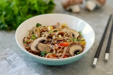 Лапша с вешенками
