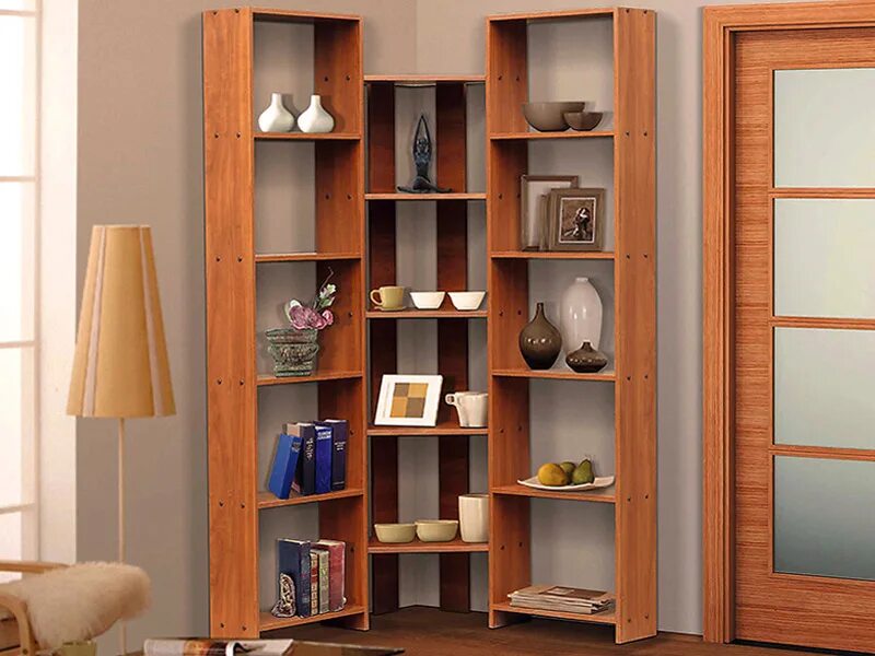 стеллаж книжный. угловые полки. угловые открытые полки. угловой открытый стеллаж. стеллаж угловой альфа 61.