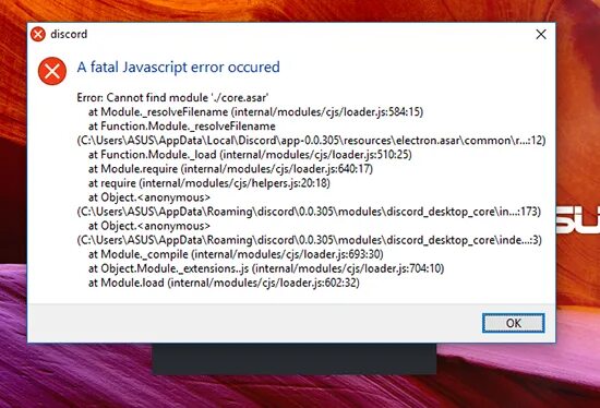 Cannot load module