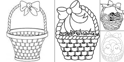 корзинка раскраска