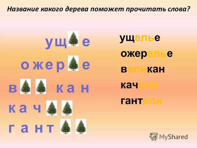 деревья какие слоги. соединение слогов. задания на составление слов из слогов. собери слово для дошкольников. слоги 1 класс.