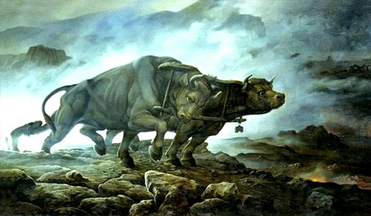 Становясь вол. Колхидский бык мифология. Вол бык.