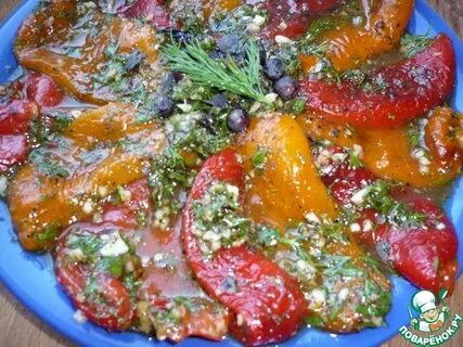Перец запеченный в духовке в маринаде