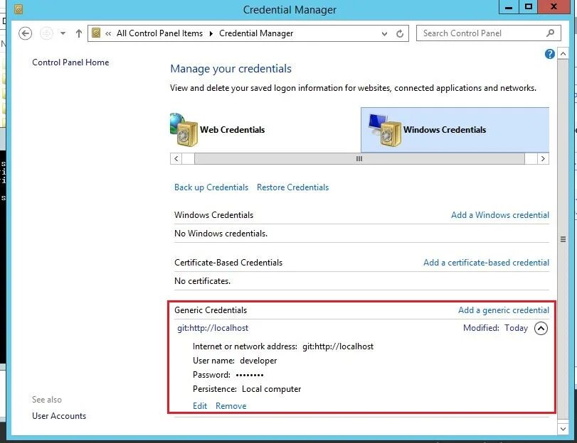Git авторизация. Credential Manager. Git Credential. Credential Manager Control Panel. Windows Credentials.