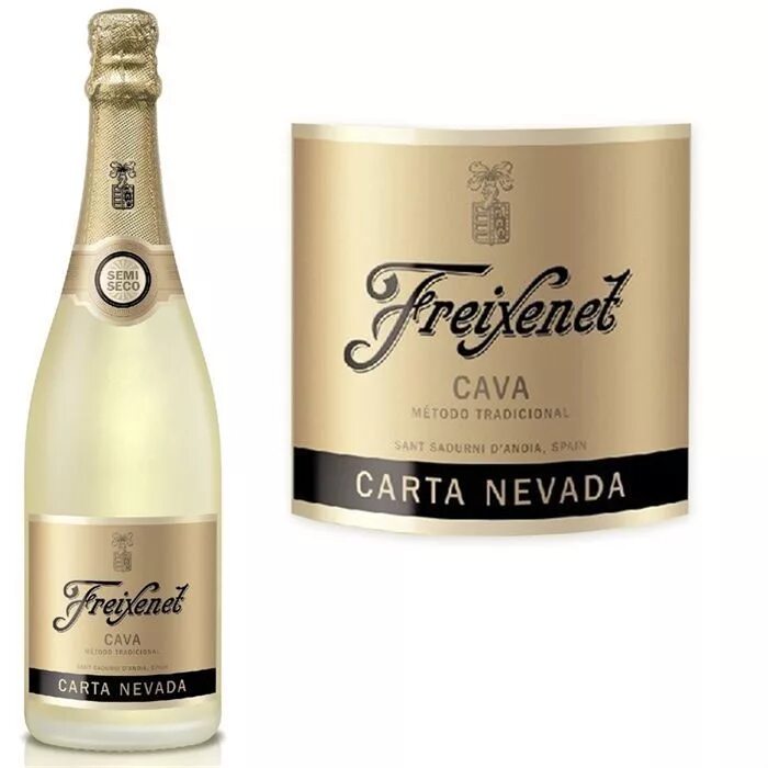 75 л. Freixenet premium cava. бутылка cava. игристое вино freixenet cava carta nevada semi seco 0,75 л. фрешенет кава невада.
