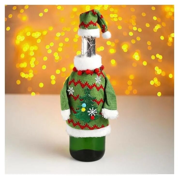 Одежда на бутылку. Одежда на бутылку новогодняя. Одежда для бутылок на новый год. Новогодний мешочек для шампанского. Одежда на бутылку новогодняя.