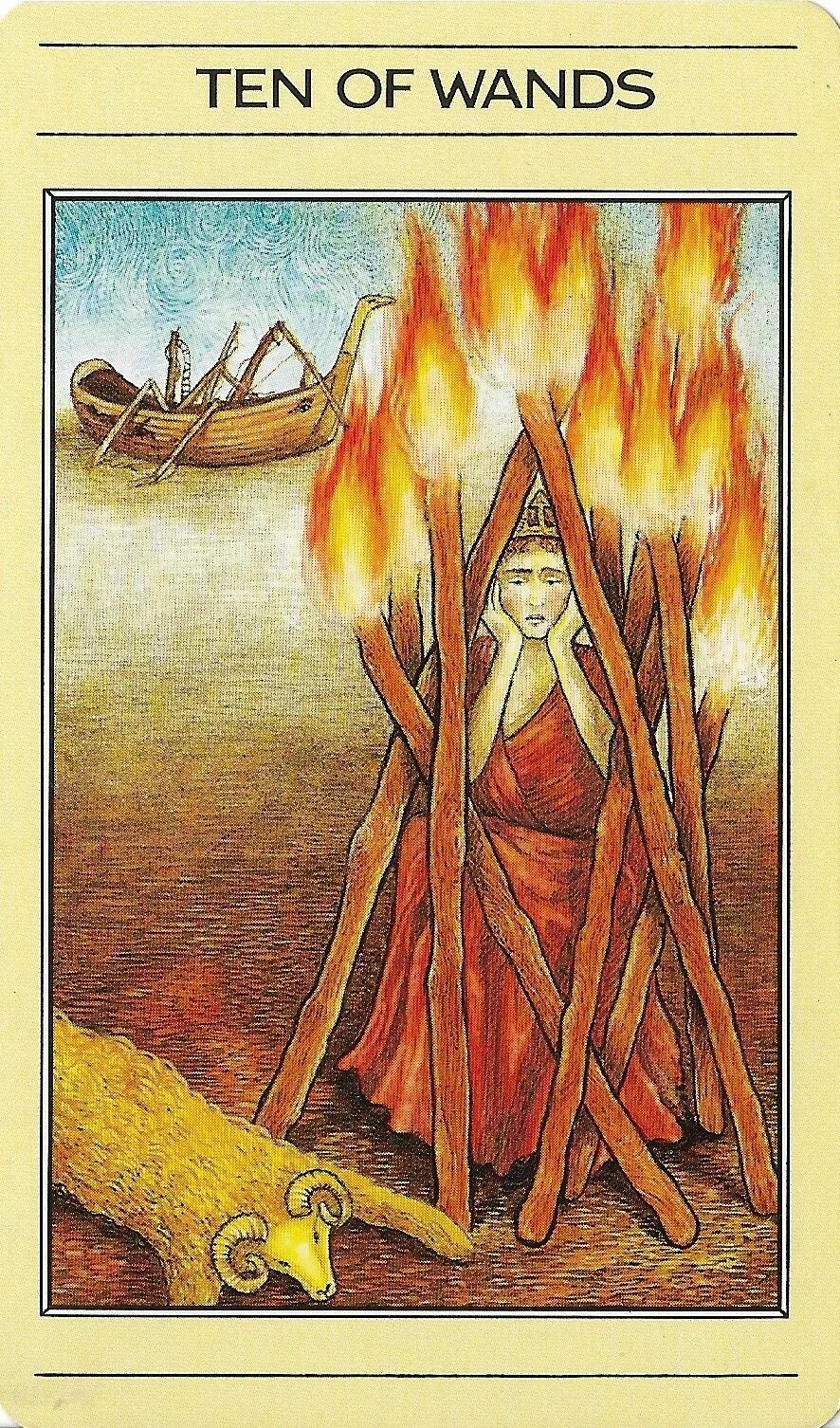 10 жезлов чувства значение. 10 жезлов таро райдера уэйта. ten of wands таро. карта таро 10 жезлов. десятка жезлов таро.