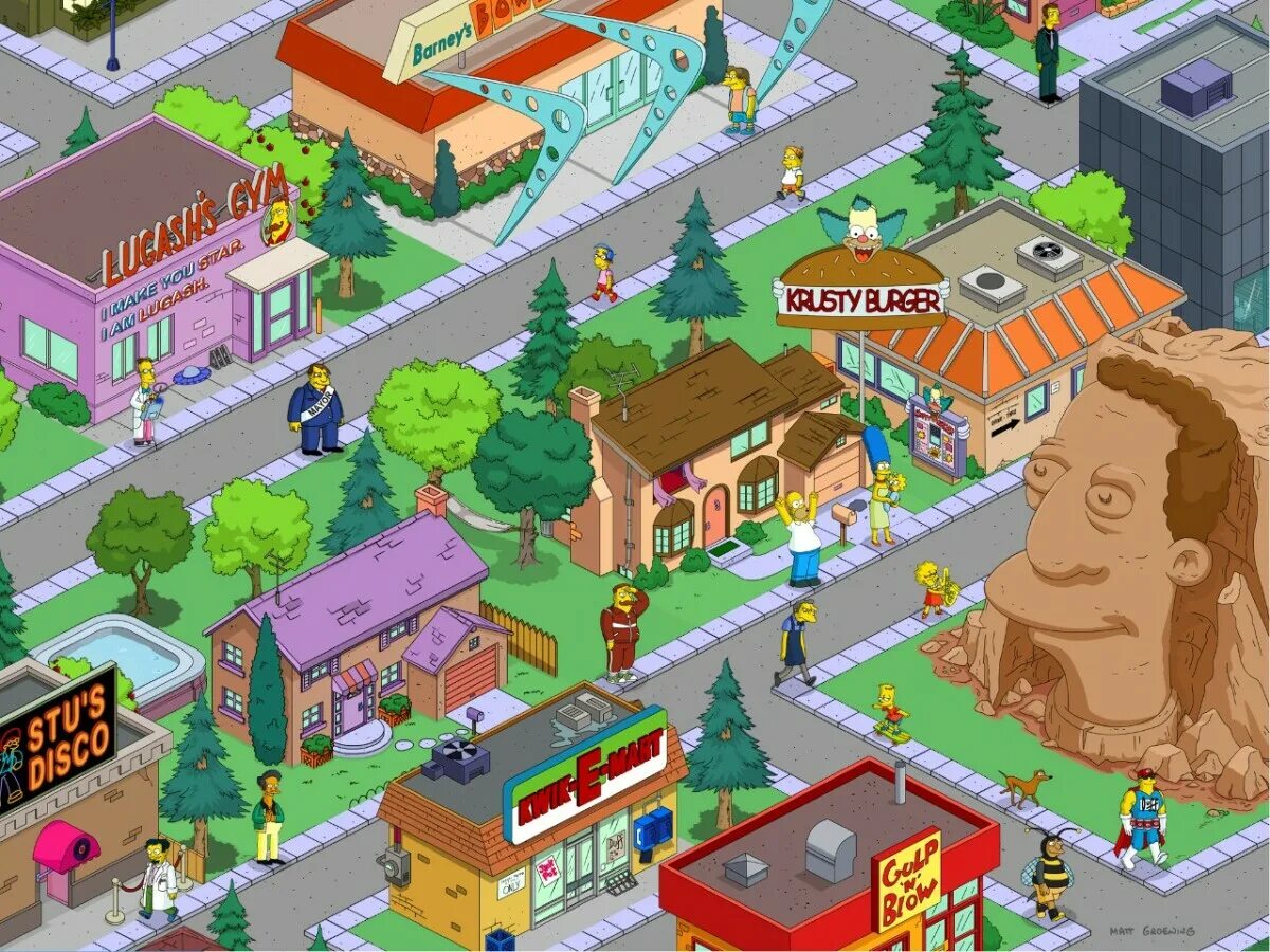 Продолжай играть 1. Спрингфилд (симпсоны). Симпсоны Спрингфилд tapped out. Симпсоны Спрингфилд игра. The Simpsons tapped out карта.