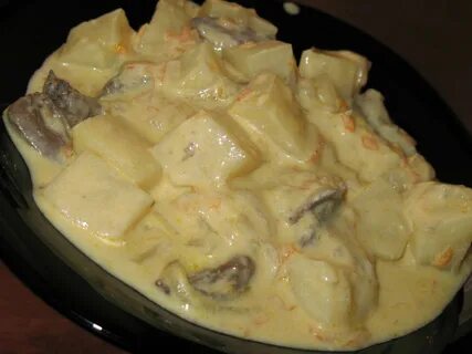 Курица грибы картошка сметана рецепт