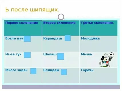 Укажи склонение существительного туча