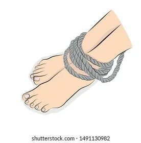 Foot tied up