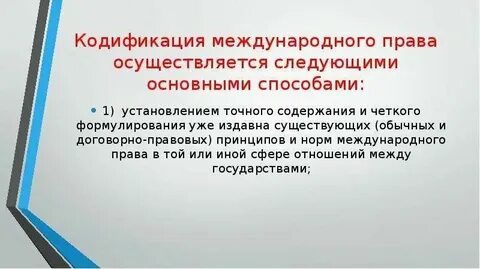 Международная кодификация