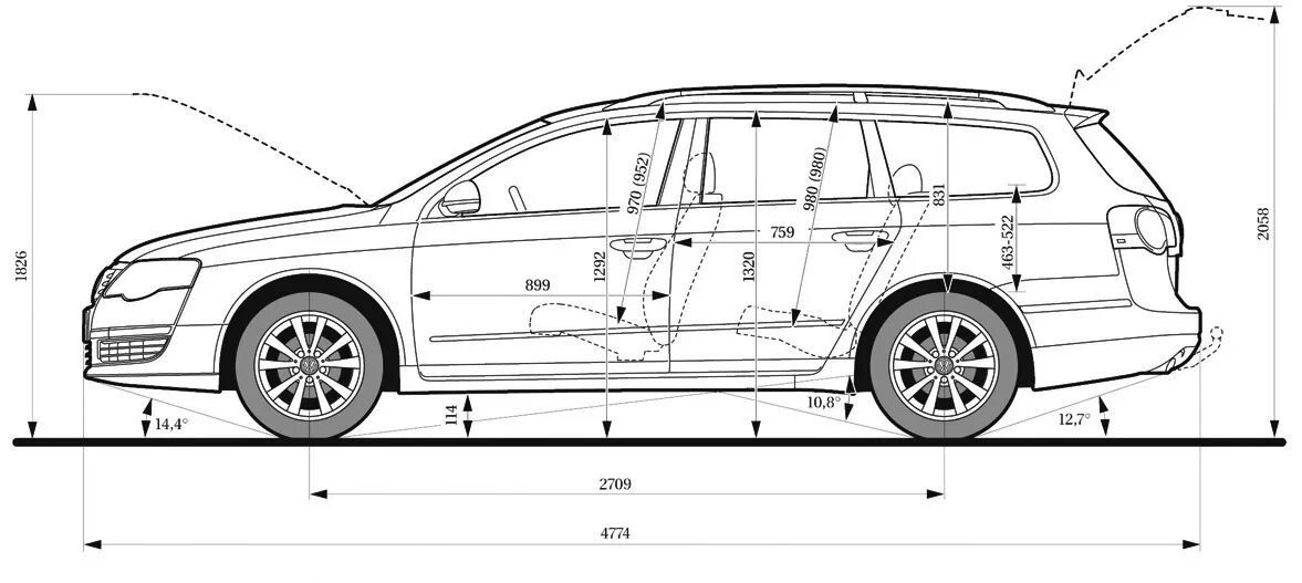 Б 7 размер. Габариты VW Passat b6 универсал. Габариты Volkswagen Passat b6. Габариты Фольксваген Пассат б6. Volkswagen Passat b6 универсал габариты.