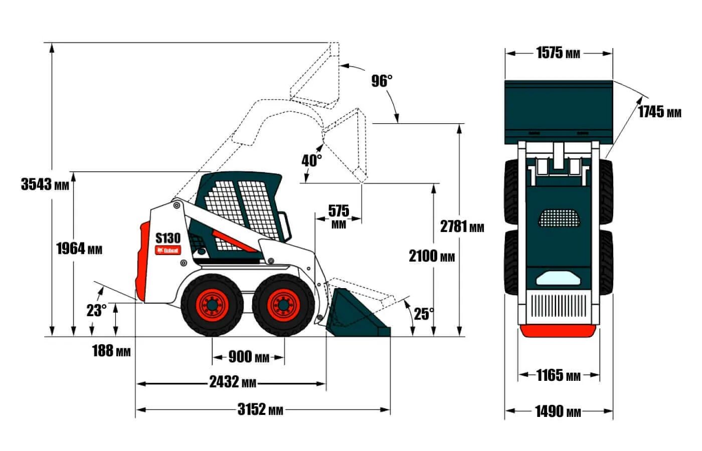 Bobcat вес. Погрузчик Bobcat s130. Мини погрузчик Бобкэт s130. Бобкэт s175 габариты. Bobcat s130 габариты.