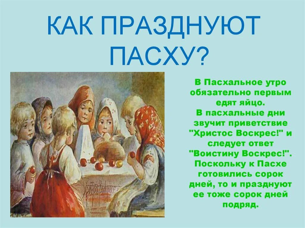 Сообщение о пасхе 4 класс