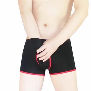 Mens Modal Cotton Penis Sleeve with Pouch Boxer Briefs Underwear.