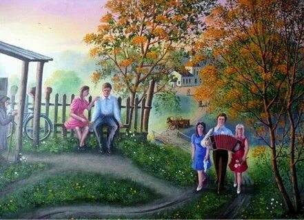 По селу идут три бабы вечер