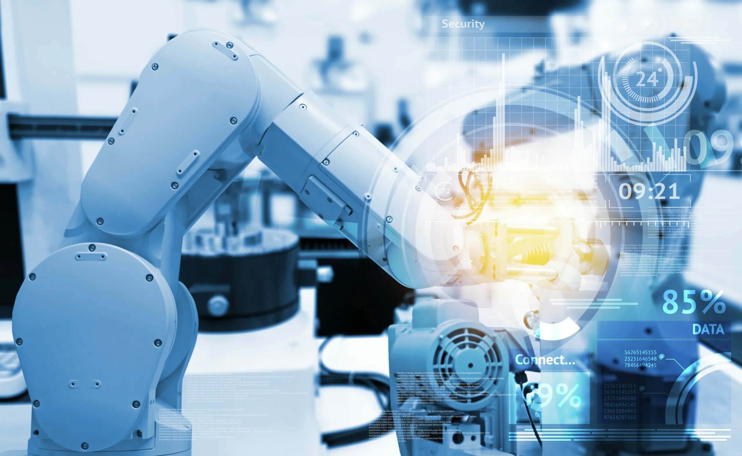 Промышленные роботы. Машиностроение технологии будущего. Инновации в производстве. Автоматизация производства фон.