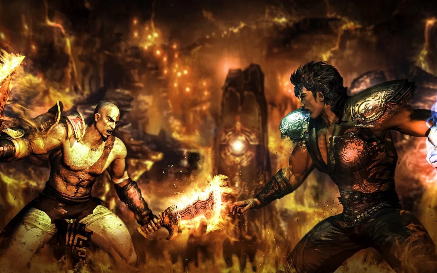 Kenshiro vs Kratos. Кратос против Наруто.