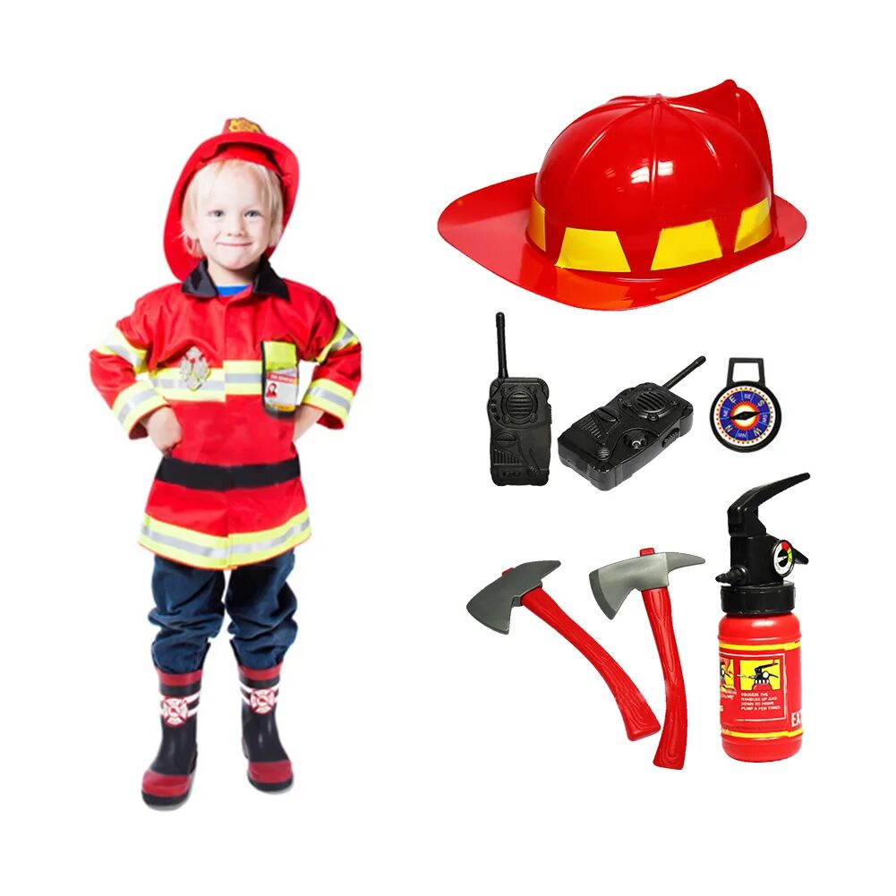 Купить пожарный комплект. Костюм пожарника Сэма. Набор пожарного для детей. Пожарный набор игрушка. Игрушечные пожарные.