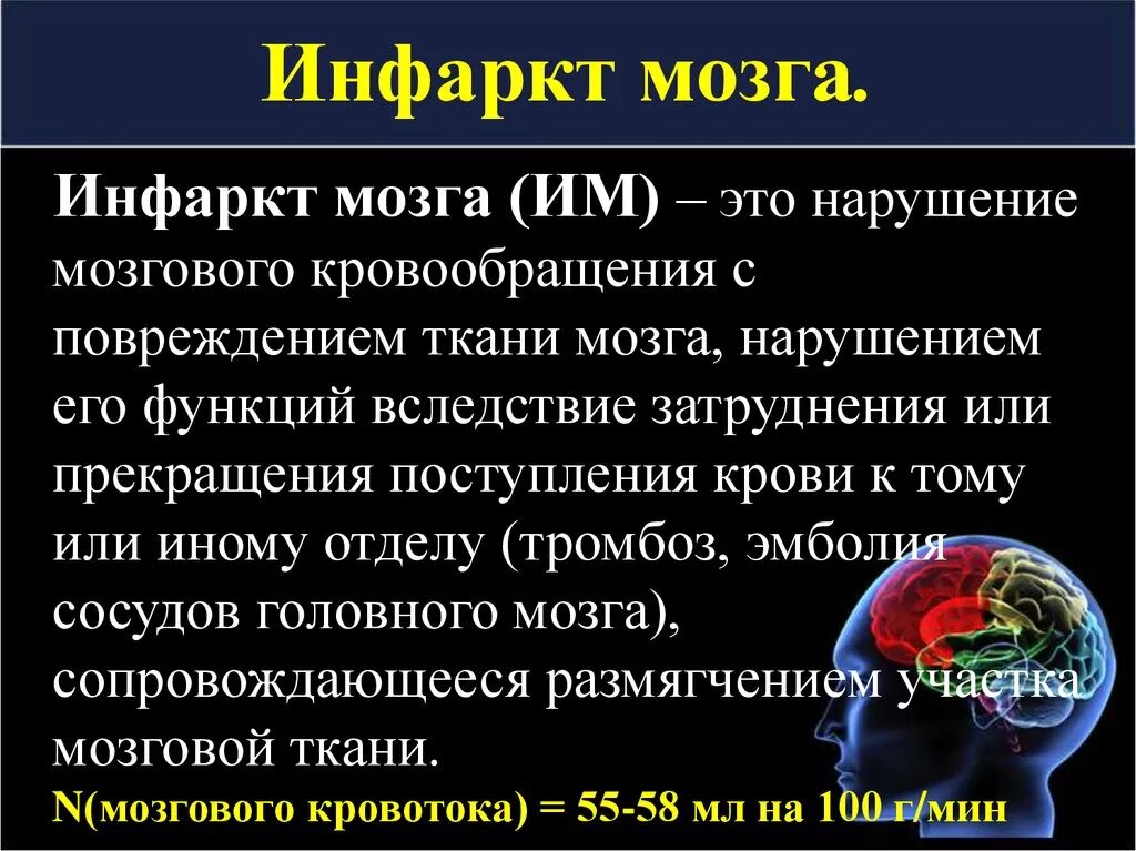 Причины развития инфаркта головного мозга. Инфаркт мозга. Клинические проявления.