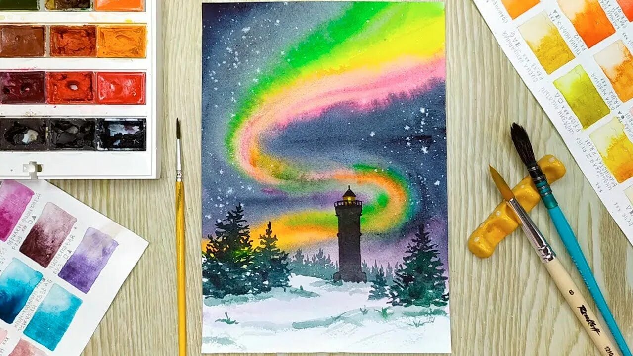 Фиолетовое северное сияние. Северное сияние живопись. Северное сияние нарисовать красками. Северное сияние акрилом. Набрызг северное сияние.