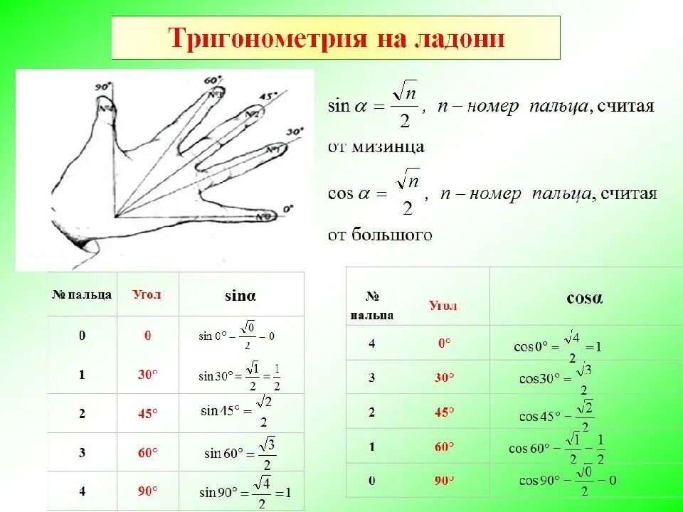 Как выучить таблицу синусов. Как легко запомнить таблицу синусов косинусов тангенсов котангенсов. как запомнить таблицу синусов и косинусов. как быстро запомнить таблицу синусов косинусов. как легко выучить синусы косинусы тангенсы котангенсы.