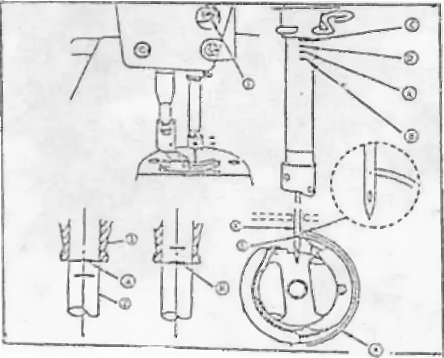 Машинка подольск 142 инструкция. Схема иглодержателя швейной машины. Подольская швейная машинка 142 иглодержатель. Регулировка челнока на стегальной машине. Машинка Чайка 142 регулировка челнока.