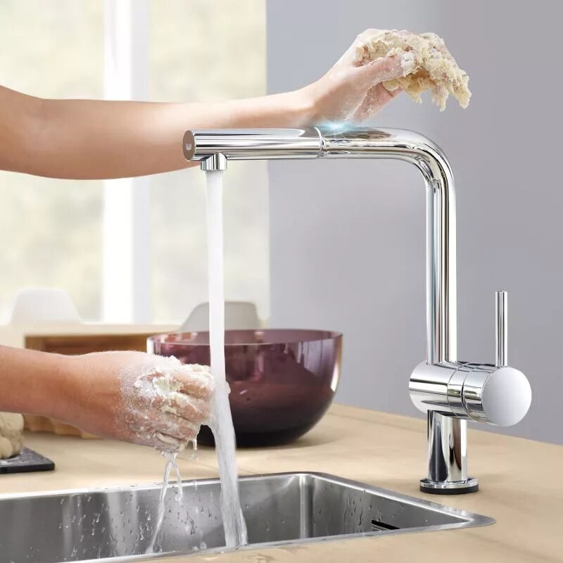 Выдвижной излив смесителя купить. Смеситель Grohe Minta. Grohe Minta 32168dc0. Смеситель для кухни Grohe Minta. Grohe Minta Touch.