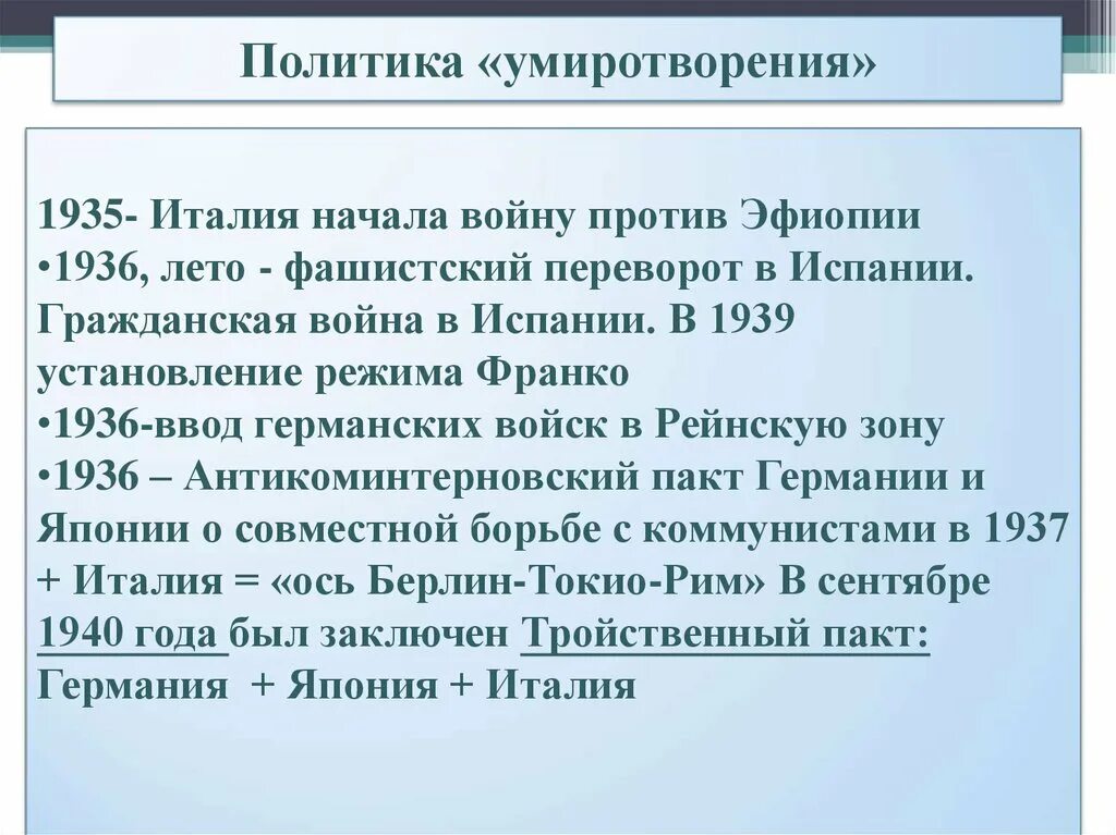 Международное отношение накануне войны. Политика умиротворения. Международные отношения на канунптк 2 мировой. Накануне второй мировой войны политика умиротворения. Политика умиротворения Италии.