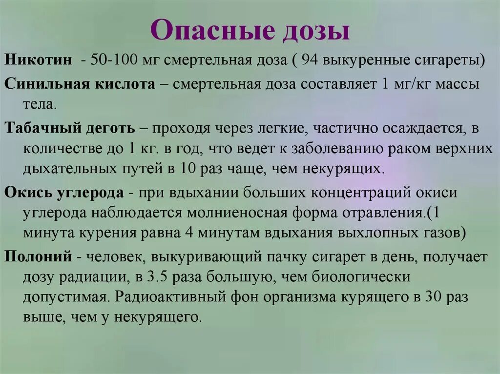 Опасная дозировка