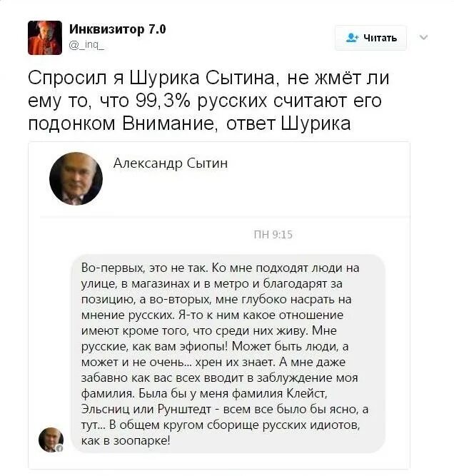 Происхождение фамилии Сытин.