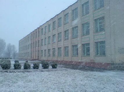 Двор школы зимой