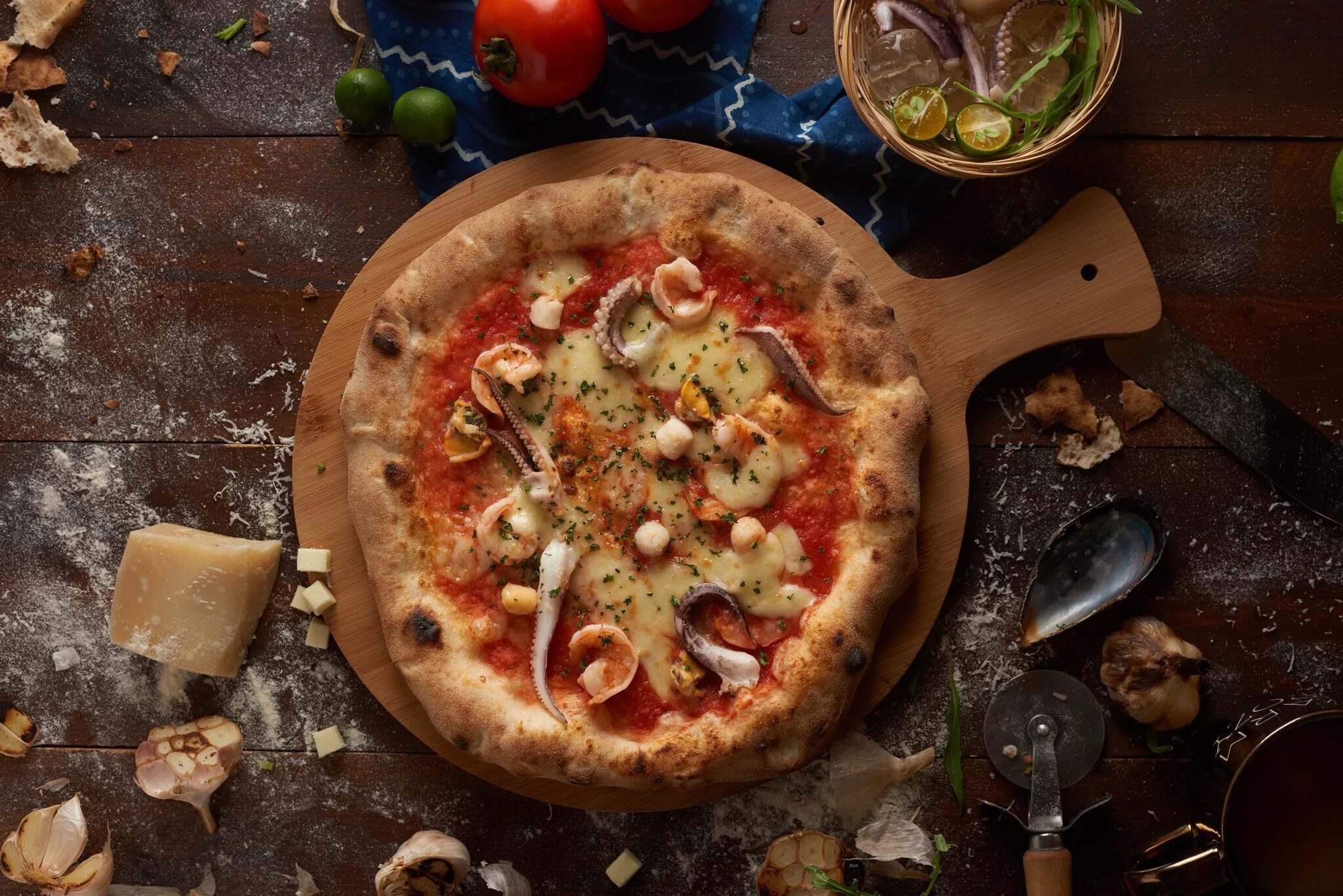 Wallpaper : makanan, pizza, tomat, kemangi, Bawang putih 3156x2104 WallpaperMa