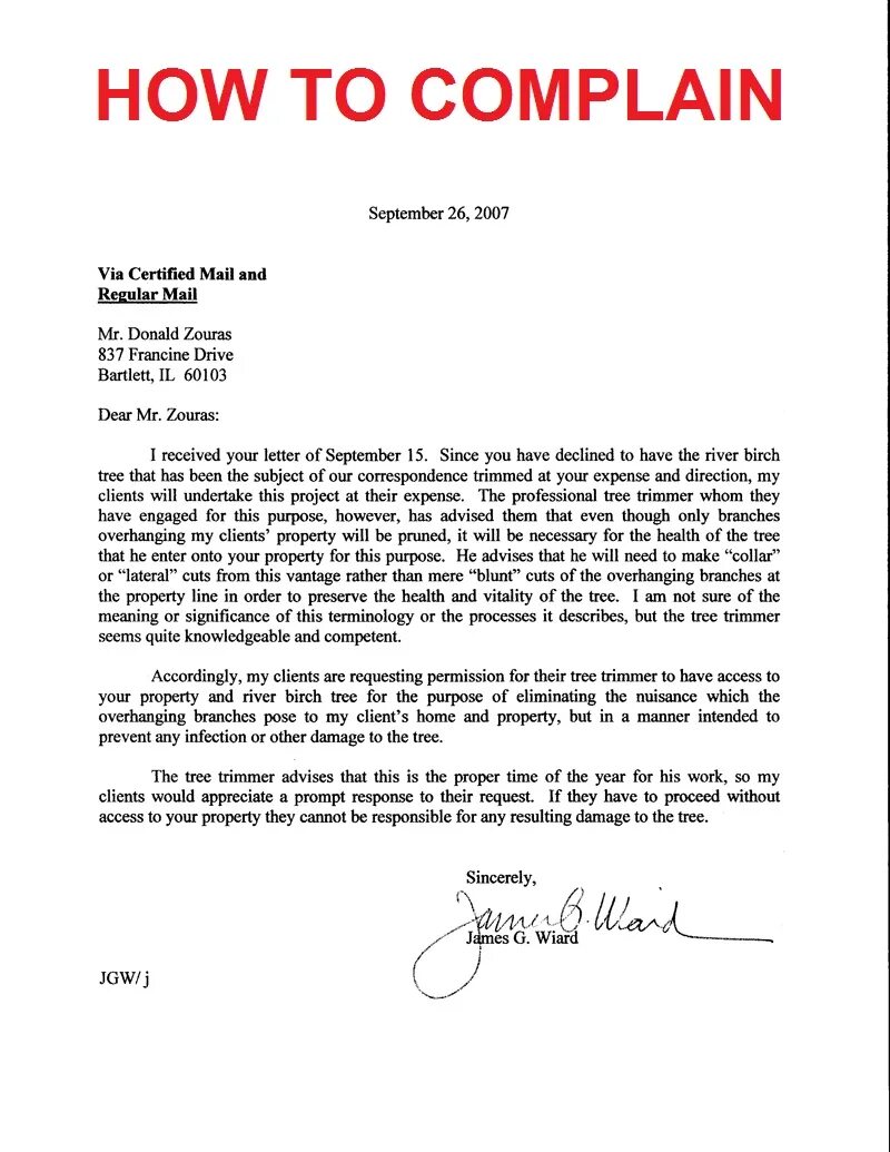 Complaint response. Complaining letter example. letter of complaint example. complaint letter sample. how to write a complaint letter.