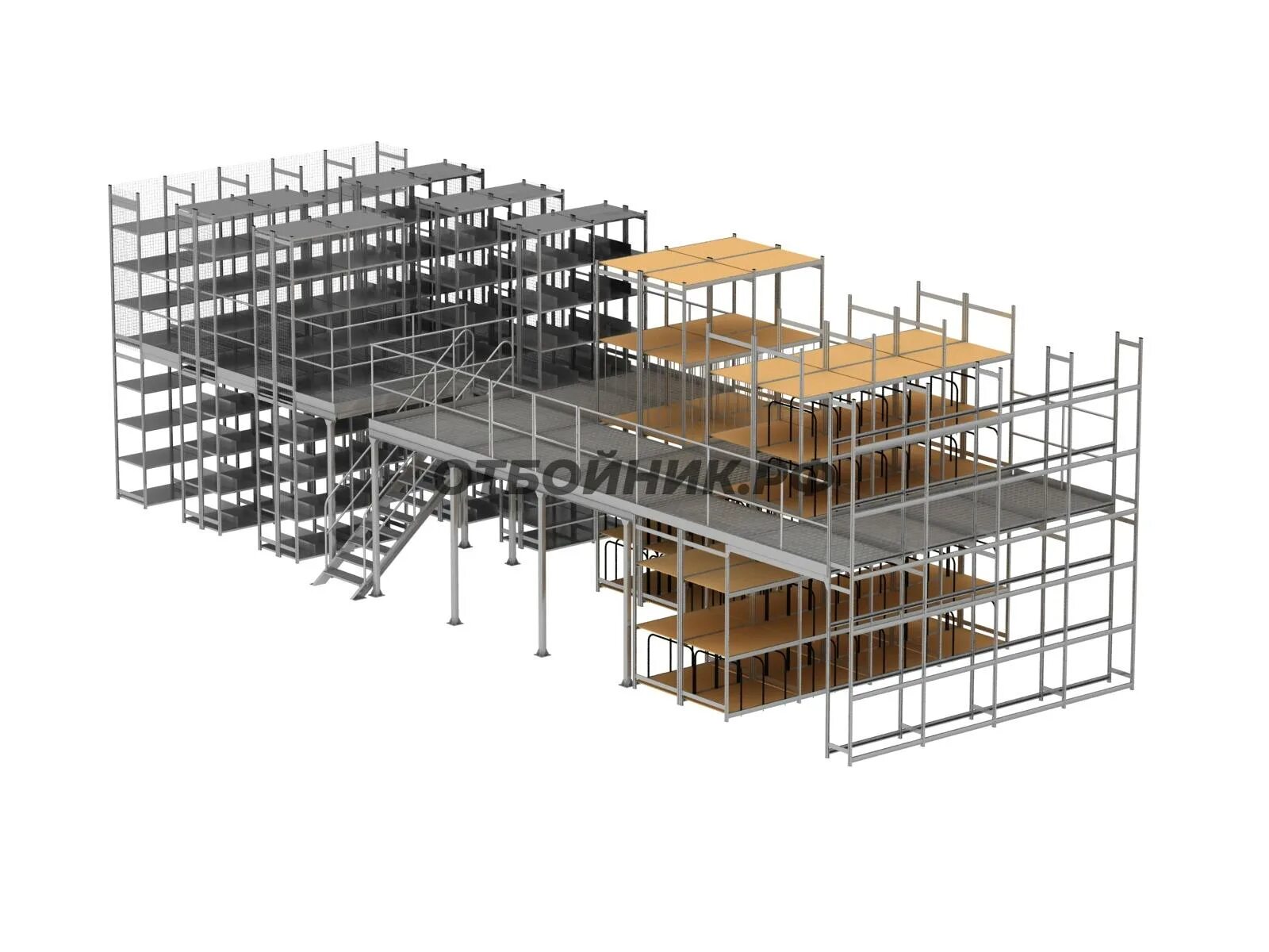 Стеллажи паллетные Мезонин. Складской Мезонин паллетные стеллажи. Мезонин на полочных стеллажах. Платформенный стеллажный Мезонин.