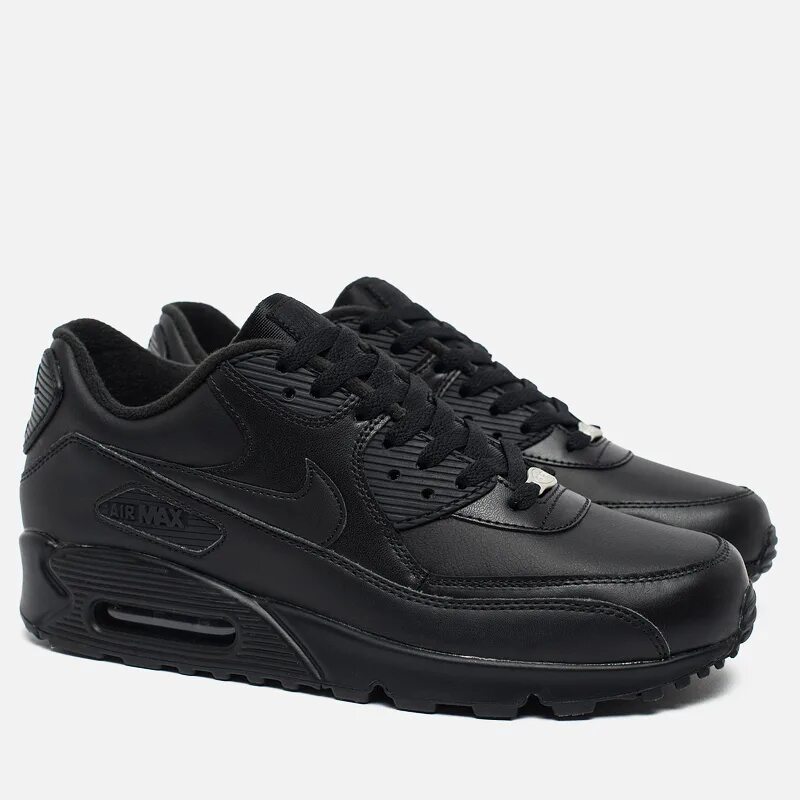 Найки кожаные черные. Мужские кроссовки Nike Air Max 90 Leather. Nike Air Max 90 Leather all Black. Nike Air Max 90 кожаные. Nike Air Max Black.