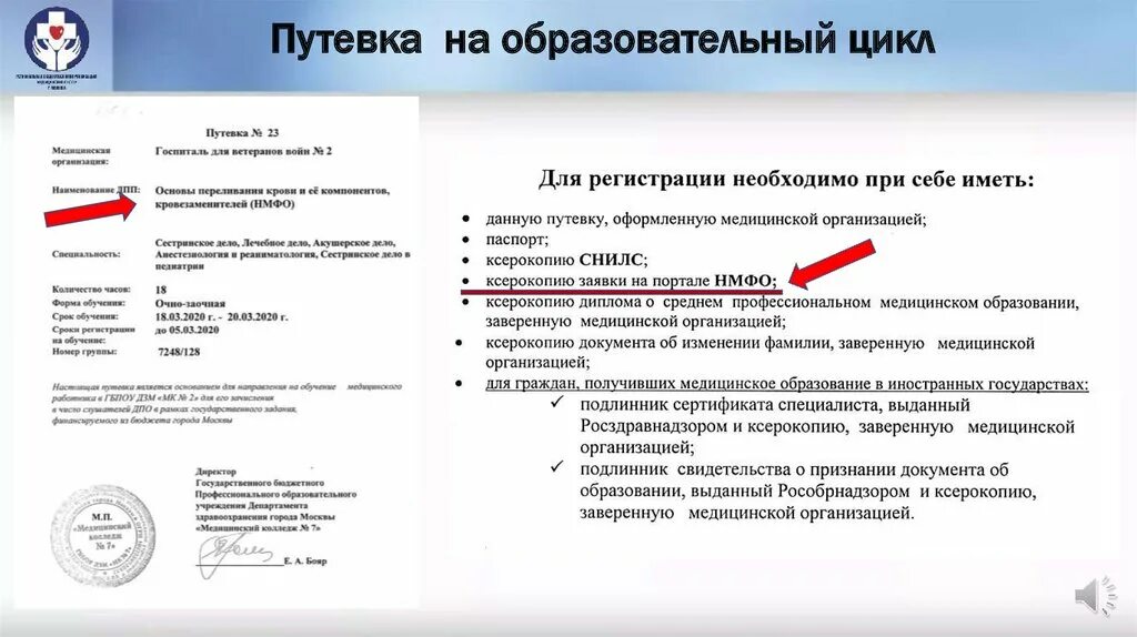 Нмфо мз рф личный кабинет. Путевка по практике. Путевка на повышение квалификации. Заполнение путевок на цикл повышения квалификации. Заявление на цикл повышения квалификации.