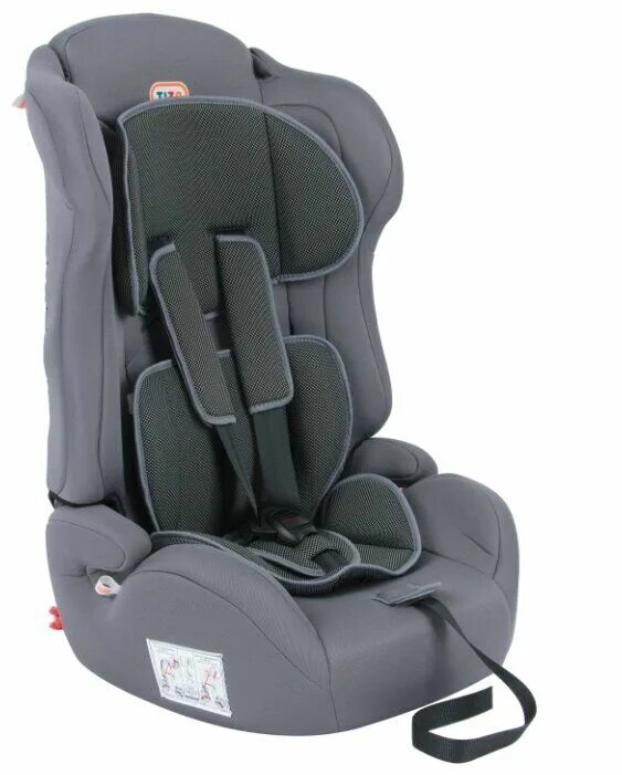 Детское кресло серое. Автокресло группа 123 (9-36 кг) tizo ld-02.