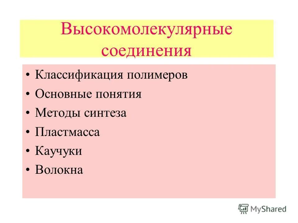 Высокомолекулярные соединения ответы