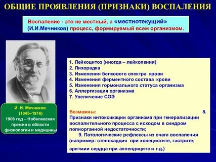 Какие признаки могут служить подтверждением воспалительного процесса